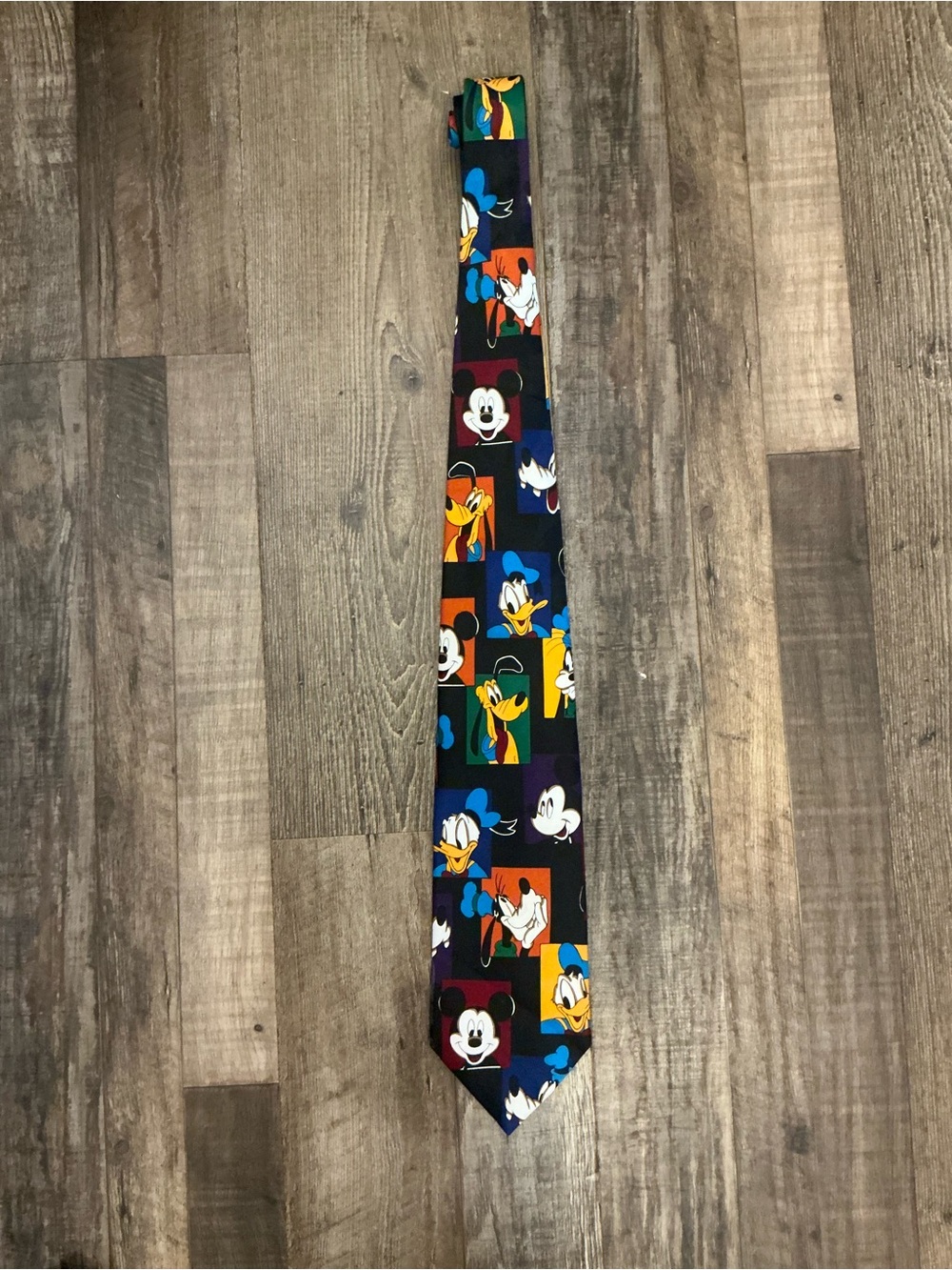 Vintage Disney Character Necktie Mickey Mouse Donald Duck Goofy Pluto